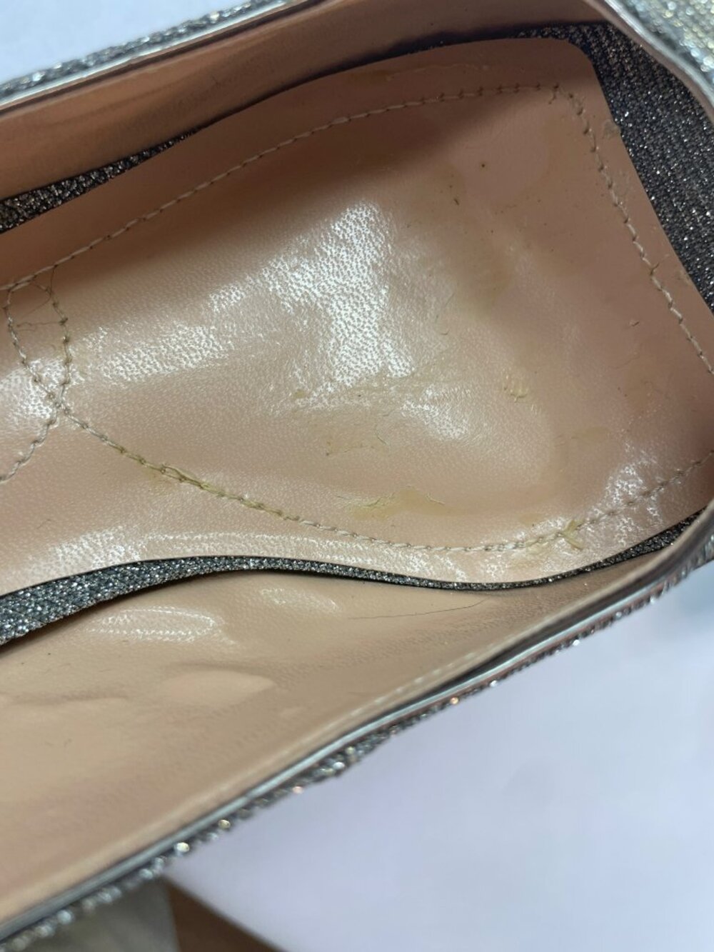 J. Renee Jenvey Silver Metallic Sling Back Sandals Sz 10WW MSRP$110 DEFECT NEW - Picture 10 of 12